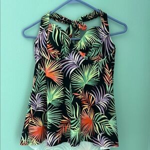 Leilani Tropical Print Halter Swim Top NWT Size 6